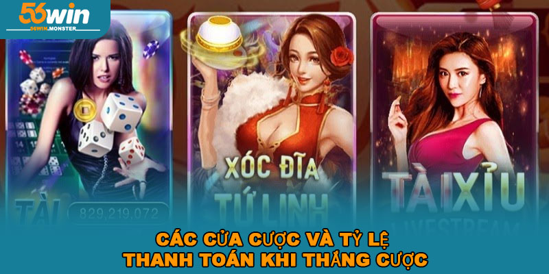 Xóc Đĩa Tứ Linh 56WIN – Khám Phá Tính Năng Nổi Bật, đặc biệt 2 Các cửa cược và tỷ lệ thanh toán khi thắng cược